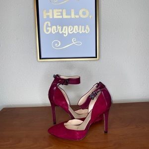 Jessica Simpson Burgundy pumps with ankle strap
